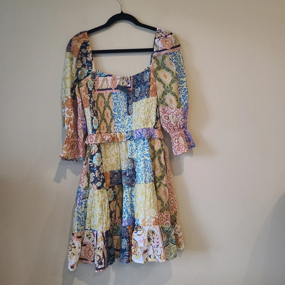 Fate Patchwork Print Multicolor Women's Dress Siz… - image 3